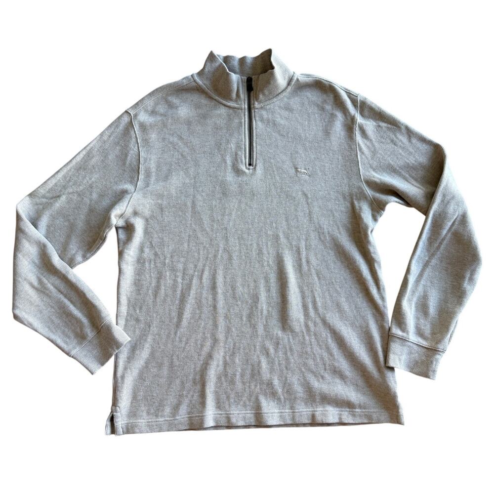 Rodd & Gunn Men L Cream100% Australian Cotton Quarter Zip Pullover Sweater